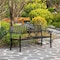 Gardenised Outdoor Powder Coated Steel Park Bench, Garden Bench with Pop Up Middle Table, Lawn Decor Seating Bench for Yard, Patio, Garden, Balcony, and Deck QI003461L - alternate 2